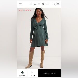 The Softest Rib Mini Wrap Dress. Hatch. Size 1. Forest green